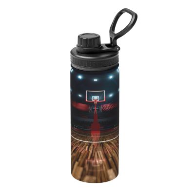 Professional Basketball Arena Insulated Water Bottle with Handle, 530 ml, Stainless Steel Sports Bottle for School and Travel