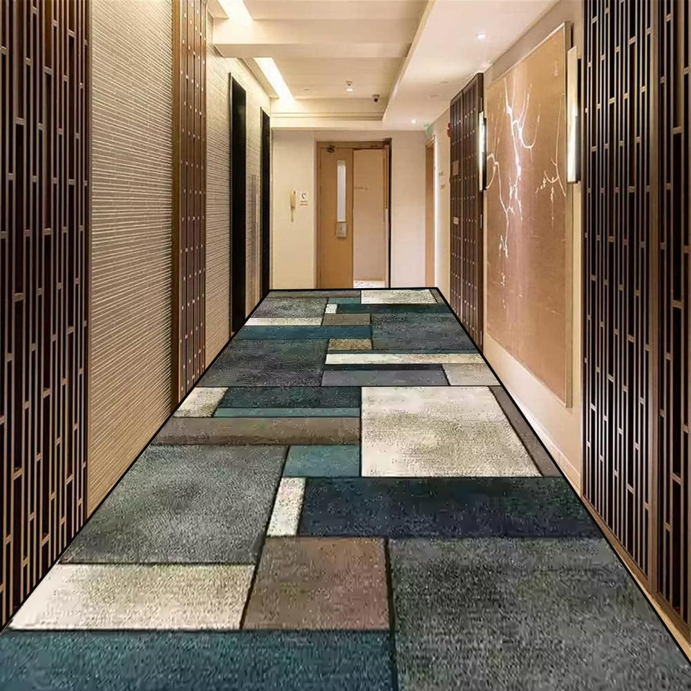 Long Non-Slip Washable Runner Rug, 1.1 x 5.5 m