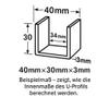Aluminum U-Channel Profile (2000 mm, 40 × 40 × 2 mm) view 4