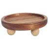 ULTECHNOVO Round Solid Wood Serving Tray with Feet view 1