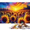 1000-Piece Puzzle for Adults, Glowing Sunflowers at Sunset, Ages 14+ view 2
