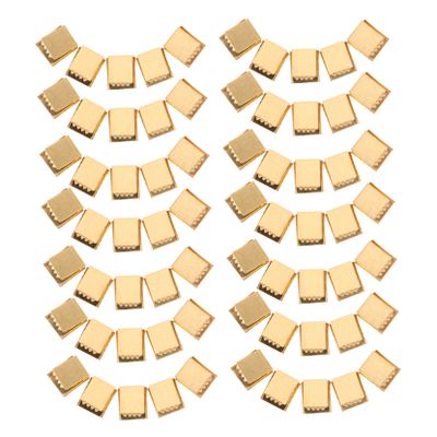Housoutil 100-Piece Copper Crimp Ends for Flat Ribbon Cables, Jewelry and Straps