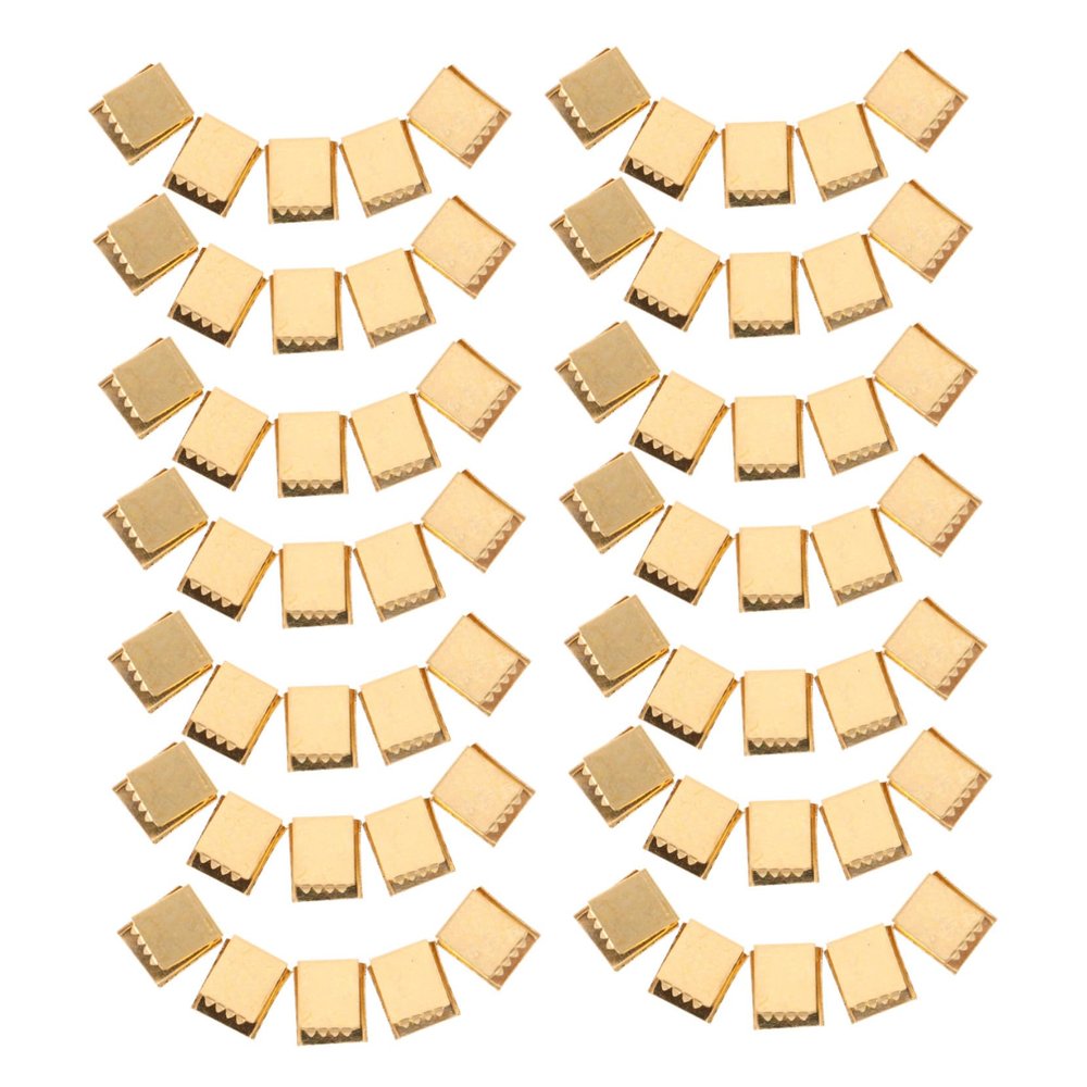 Housoutil 100-Piece Copper Crimp Ends for Flat Ribbon Cables, Jewelry and Straps