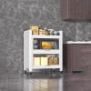 Tall Kitchen Cabinet with Wheels, Freestanding Storage Shelf with Doors, 60 in. Wide view 1