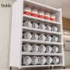 Tall Kitchen Cabinet with Wheels, Freestanding Storage Shelf with Doors, 60 in. Wide view 2