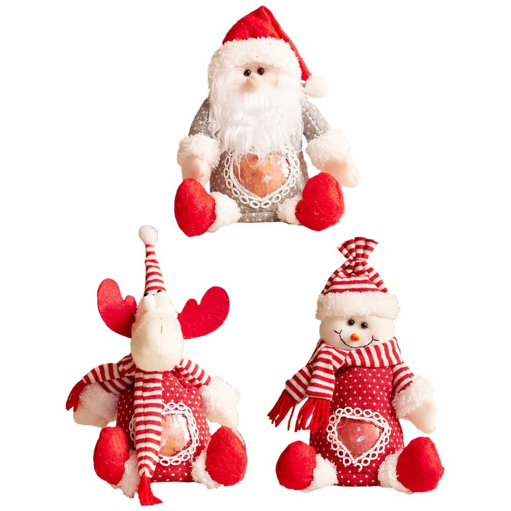 Christmas Treat 3-Piece Christmas Treat Bags with Santa and Reindeer