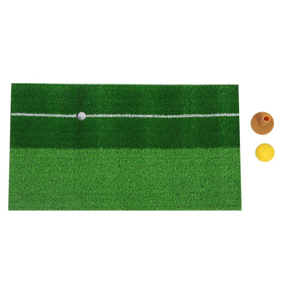 Practice Mat | 28 x 50 cm Portable Hitting Mat with Putter | Secure Grip for Indoor and Outdoor Use | Training Aid for Beginners | Includes Tee and Folding Putter