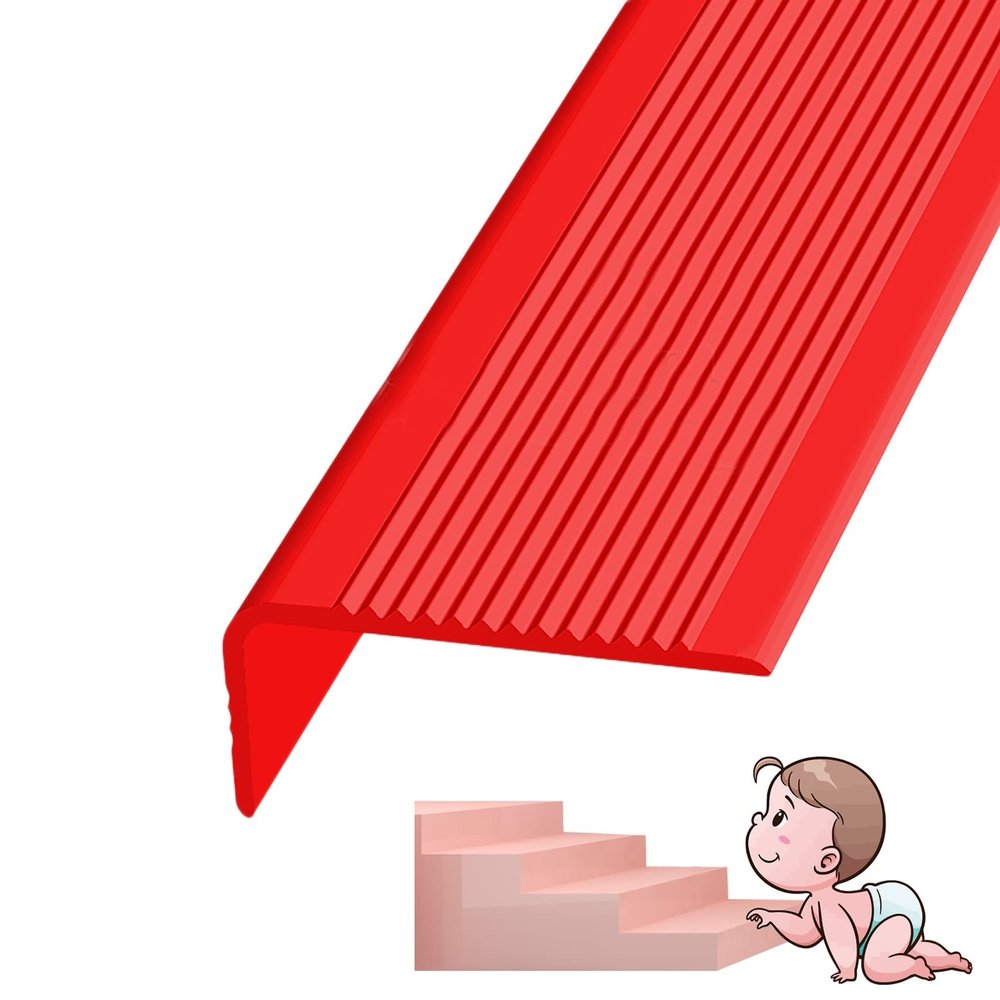 Non-Slip Stair Treads, Self-Adhesive Rubber Edge for Indoor and Outdoor Use