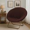 Waterproof Stretch Moon Chair Covers, 28–32 in Round Saucer Chair Slipcovers, Brown, Set of 2 view 2