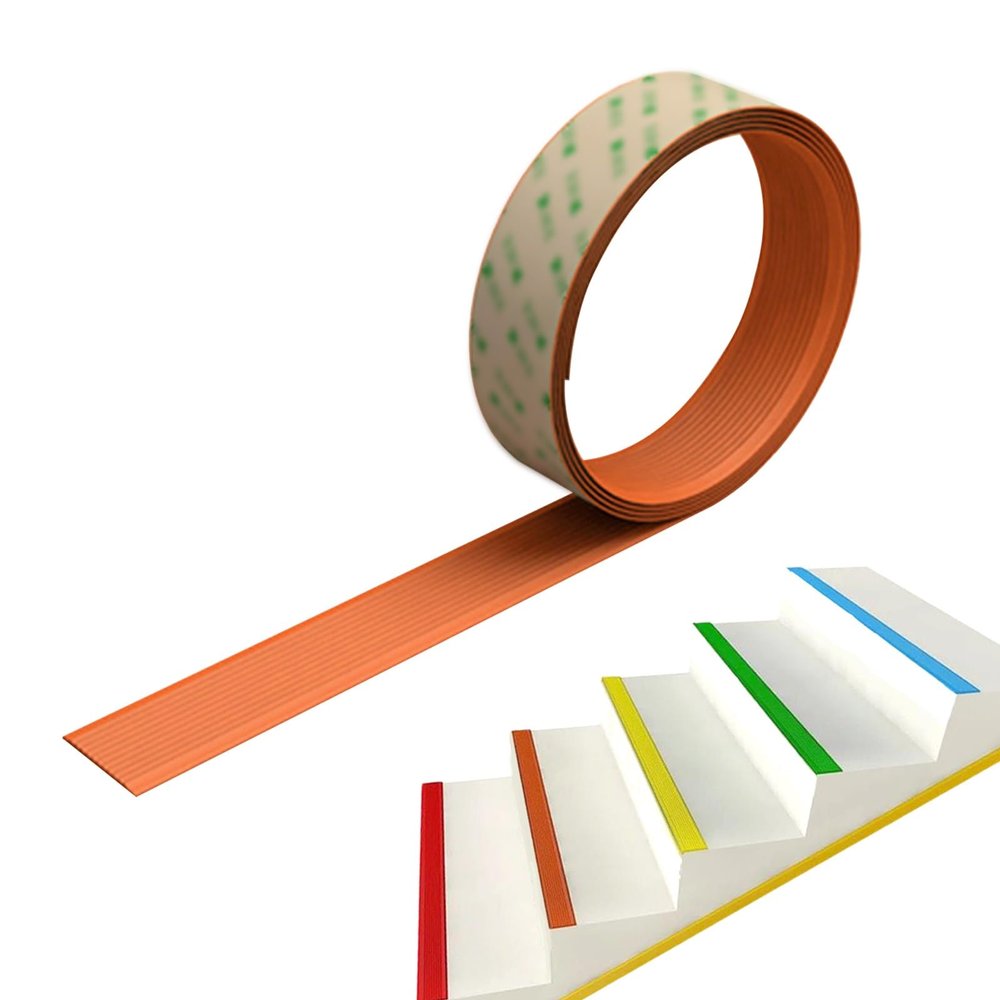 Slip-Resistant PVC Stair Edge Trim for Indoor or Outdoor Use