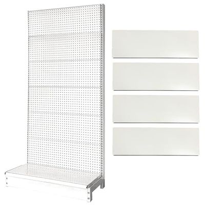 Supermarket Gondola Shelf with 30 Hooks, 5 Tiers
