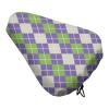 Treer Waterproof Bicycle Saddle Covers, Colorful Plaid, Green/Purple, 2-Pack view 1