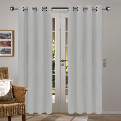 PSHCEE Blackout Curtain, 1-Piece Set, 240 x 130 cm, Light Gray