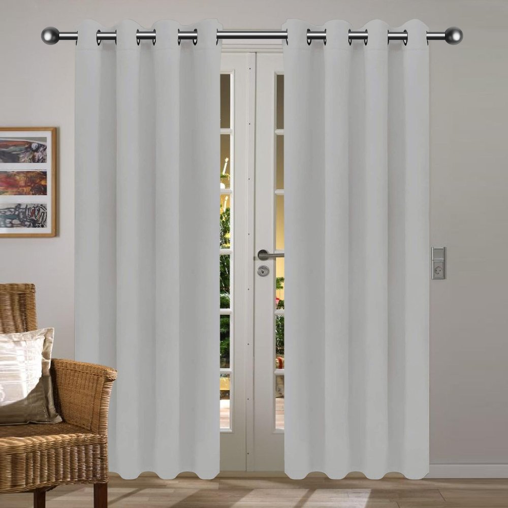 PSHCEE Blackout Curtain, 1-Piece Set, 240 x 130 cm, Light Gray