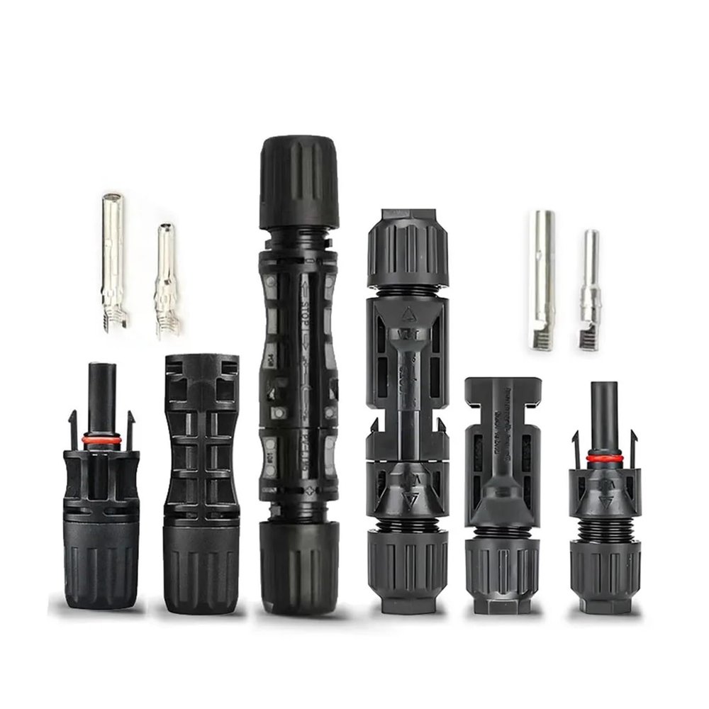 zhuguiming 10/50/100 Sets Waterproof Solar PV Connectors, 1000V/1500V DC, 30A/50A, for 2.5/4/6 mm² Wire, 9–10/11/13 AWG