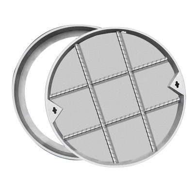 Round Concealed Manhole Cover Hook, Stainless Steel Sump Pump Cover and Frame, Split Type, 70 x 5 cm