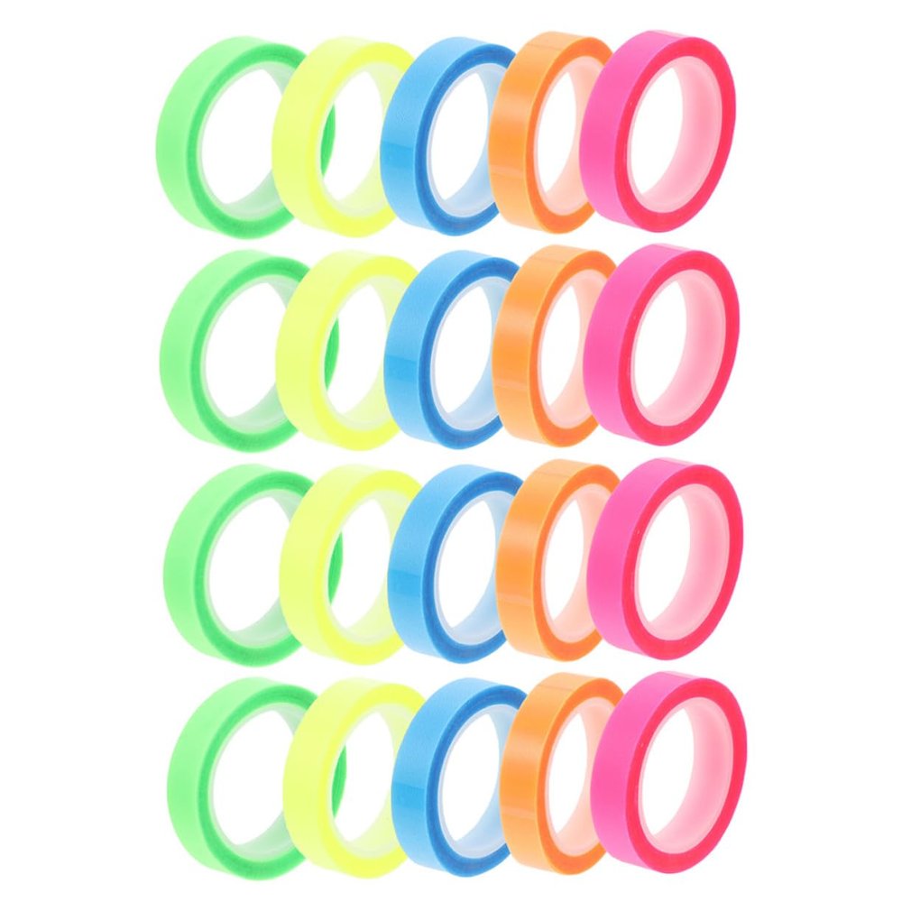 FUNOMOCYA Transparent PET Highlighting Tape, 20 Rolls, Waterproof, Matte Surface