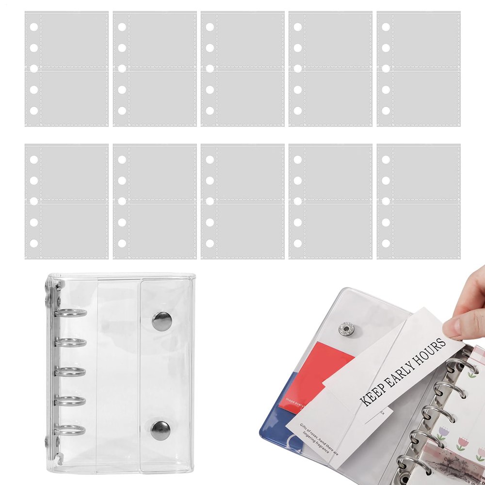 Transparent PVC 5-Ring Loose-Leaf Refill, M5, 10 Sheets