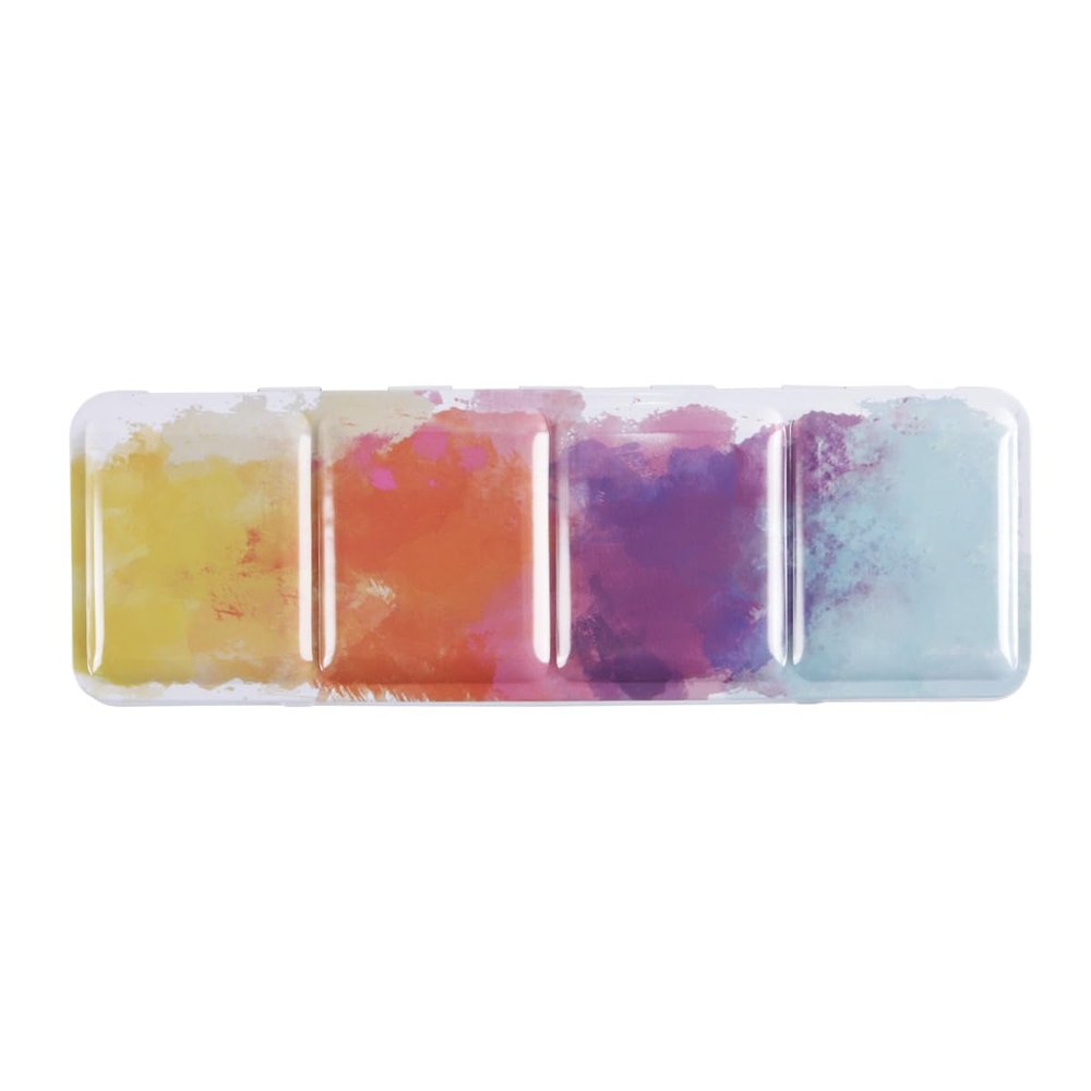 Durlo Empty Watercolor Palette, Metal Tin with 26 Half Pans and Lid