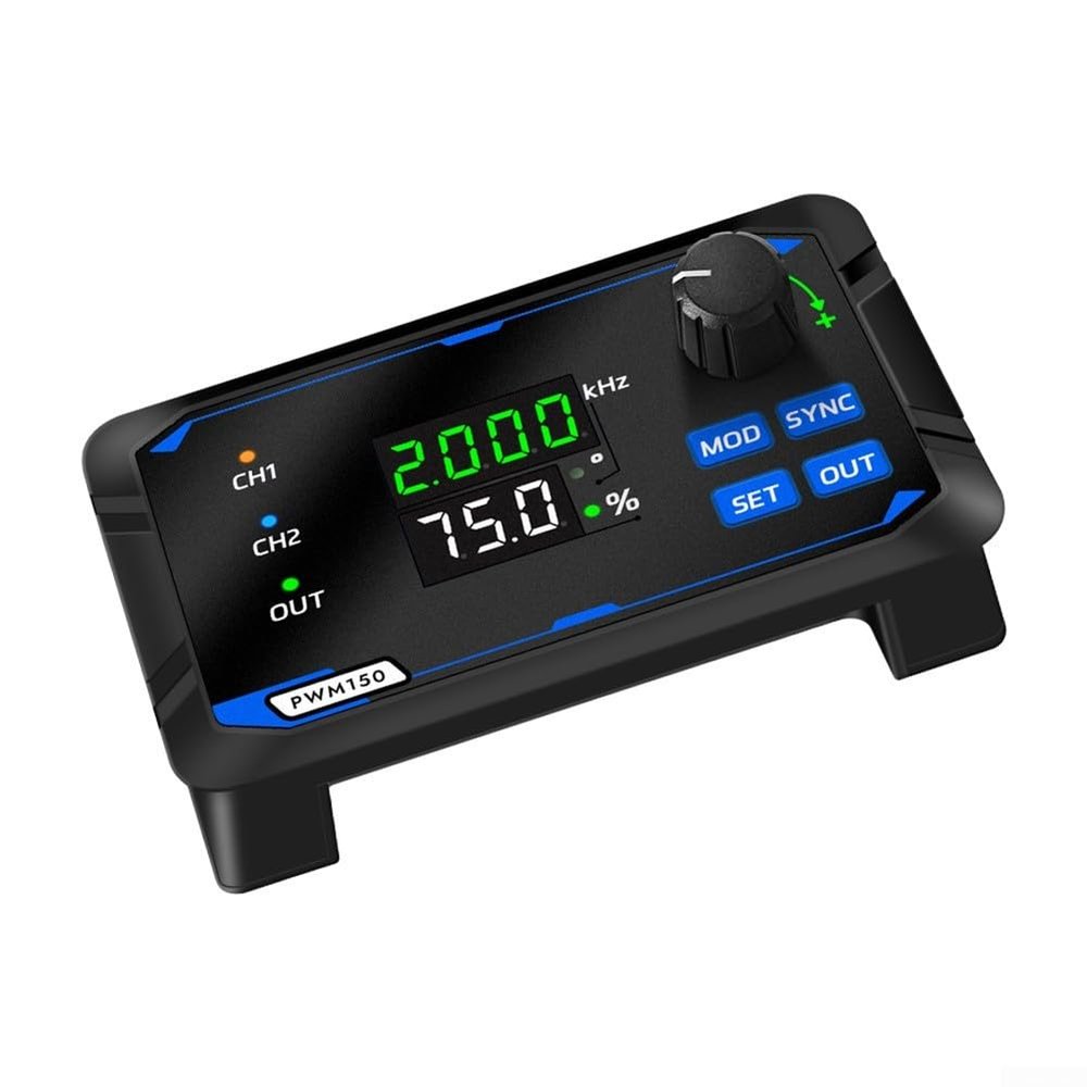 URPIZY PWM Signal Generator, Dual-Channel Square-Wave Pulse Controller, 0–360° Phase Adjustment, 5–24 V DC, 0.2 A