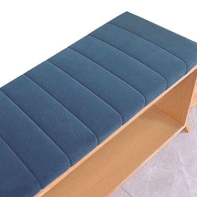 Blue Washable Non-Slip Bench Cushion, 90 x 35 cm
