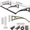 Aluminum Door Canopy with Side Gutters, Tea Color, 100 x 100 cm view 2