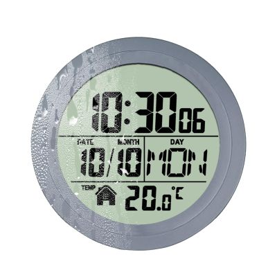 Generic Bathroom Clock with Waterproof LCD Display, Temperature and Date