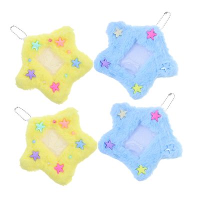4-Piece Plush and PVC Star ID Card Holder Keychains