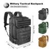 Owwasd 45L Military Backpack for Men, Waterproof Tactical Hiking Backpack, Black view 2