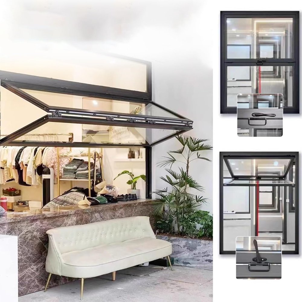 KAXLDHH Vertical Sliding Window with Locking Handle, Aluminum Service Window for RVs, 38 x 40 in/97 x 102 cm