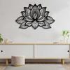 Large Metal Lotus Flower Wall Art, 3D Mandala, Gold, 60 x 40 cm view 2