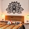 Large Metal Lotus Flower Wall Art, 3D Mandala, Gold, 60 x 40 cm view 4