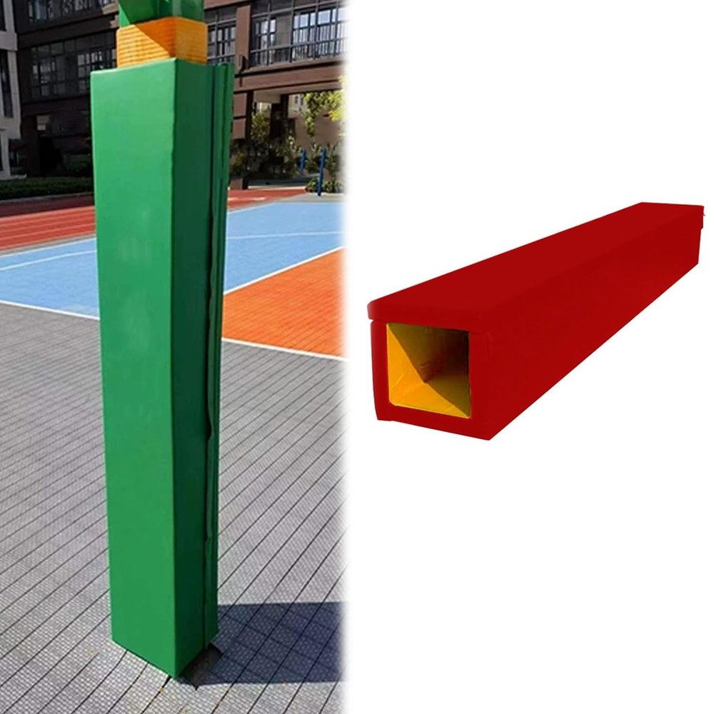 MTNBHH Square Post Padding, Waterproof Anti-Collision Cover for Basketball Courts, Gyms and Playgrounds (Red, 10 x 10 cm / 3.9 x 3.9 in)