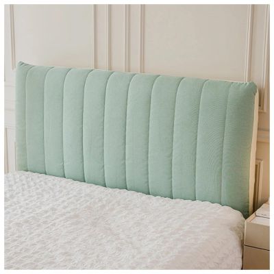 YUEZHONG Linen Headboard Cover for Full-Size King and Queen Beds, Padded Linen Headboard Protector, Dust-Resistant Dorm Decor, Lake Green, 200 x 60 cm (79 x 24 in)