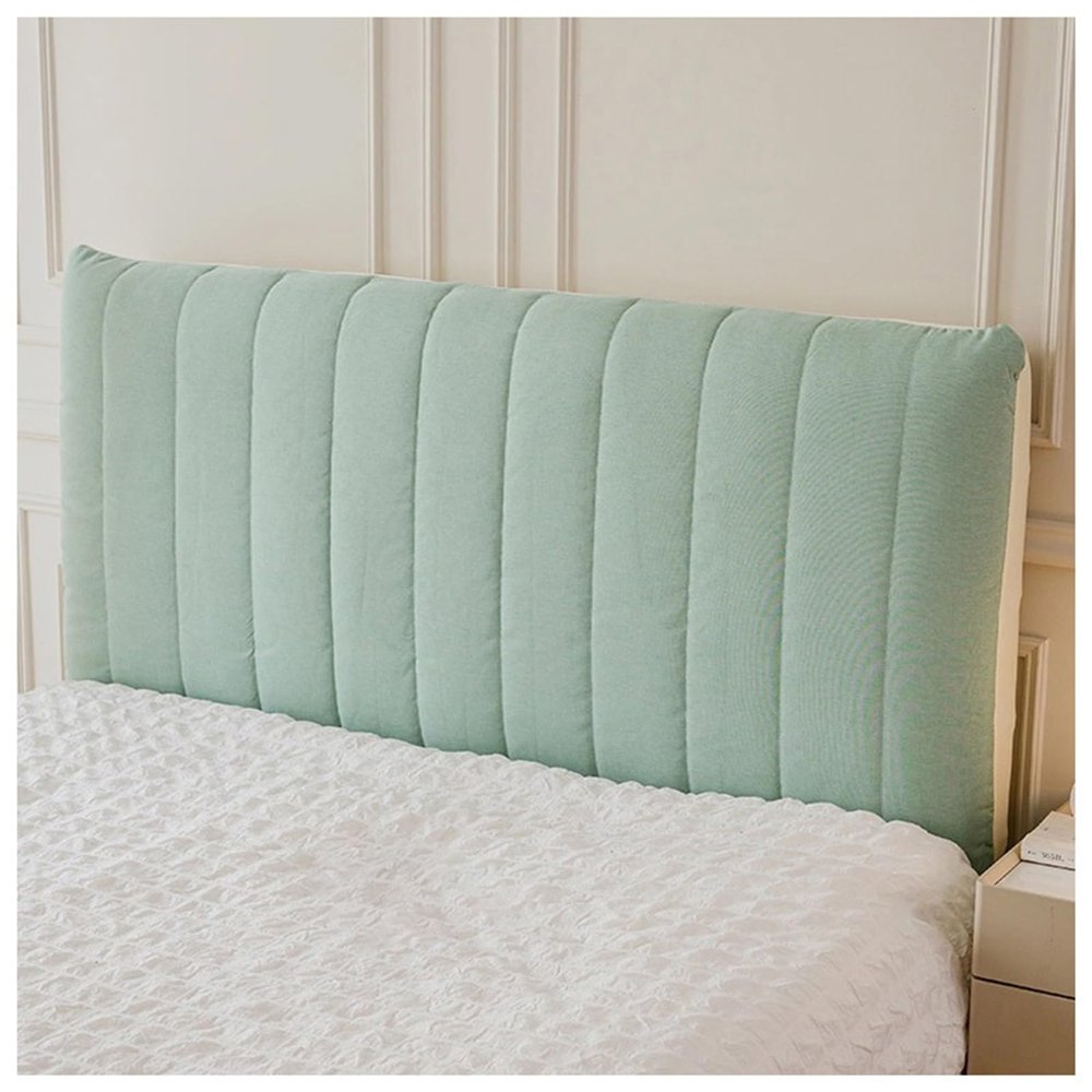 YUEZHONG Linen Headboard Cover for Full-Size King and Queen Beds, Padded Linen Headboard Protector, Dust-Resistant Dorm Decor, Lake Green, 200 x 60 cm (79 x 24 in)