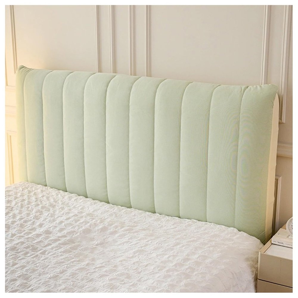 YUEZHONG Linen Headboard Cover for King and Queen Beds, Light Green, 180 x 60 cm