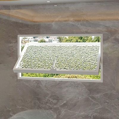 KAXLDHH Basement Window with Tempered Glass, Handle, 360° Rotating Aluminum Casement Window, Ripple White, 38 x 24 in/97 x 61 cm