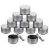 GALPADA 12-Pack Round Tin Candle Tins with Lids, Silver view 1
