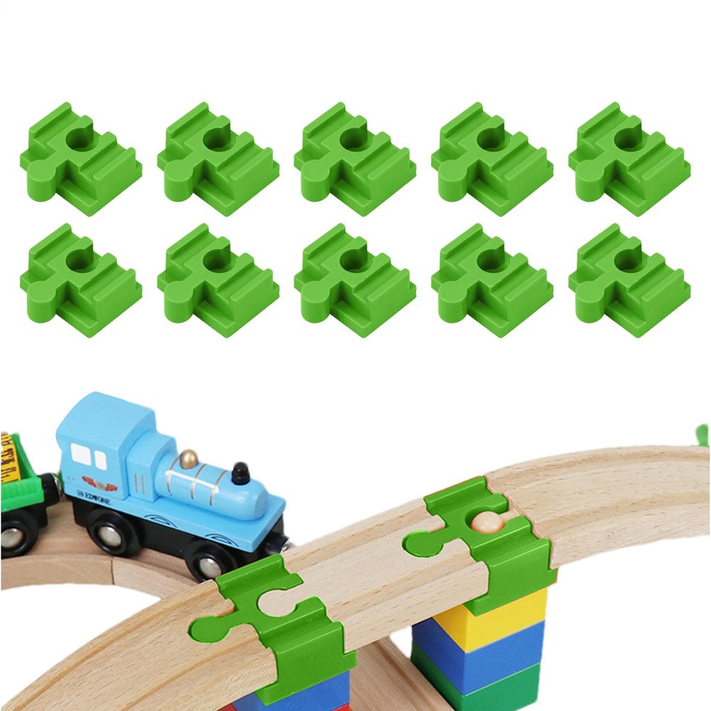 Wooden Train Track Connectors, 10-Piece Set