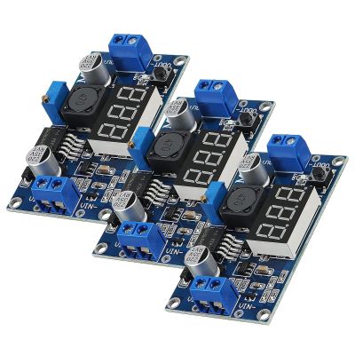 ARCELI Adjustable DC-DC Buck Converter Module, 36V/24V/12V to 5V, 2A, LED Display, 3-Pack