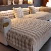 Rabbit Plush Sofa Cover for L/U-Shaped Sectionals, Soft Non-Slip Cover for 1/2/3/4-Seaters, Washable and Pet-Friendly, Khaki, 70 x 150 cm (27.5 x 58.5 in) view 1