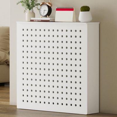 Modern White Radiator Cover with Shelf, 100 x 70 x 20 cm
