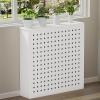 Modern White Radiator Cover with Shelf, 100 x 70 x 20 cm view 3