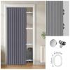 Blackout Foldable Invisible Magnetic Door Curtain, Gray, W80 x H220 cm view 4