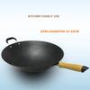 YNIYUJKL Classic Uncoated Cast-Iron Wok Pan, 34 cm view 3