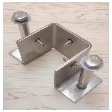 304 Stainless Steel Post Holder Anchor, Universal 3-Sided Support Bracket for Deck Fences, with Screws, 96 x 96 x 80 mm (3.8 x 3.8 x 3.15 in)