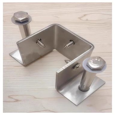 304 Stainless Steel Post Holder Anchor, Universal 3-Sided Support Bracket for Deck Fences, with Screws, 96 x 96 x 80 mm (3.8 x 3.8 x 3.15 in)