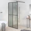 CIOURSTO Shower Screen - 5 mm Clear Tempered Glass, Adjustable Width, with Stainless Steel Support Bar (100 x 195 cm) view 1