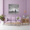 Colorshorizon Hamburg Skyline Canvas Print, 120x80 cm, 3-Piece Black & White XXL Wall Art view 3