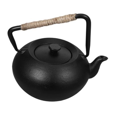 Mobestech Cast-Iron Teapot with Tea Infuser, Black Vintage Style